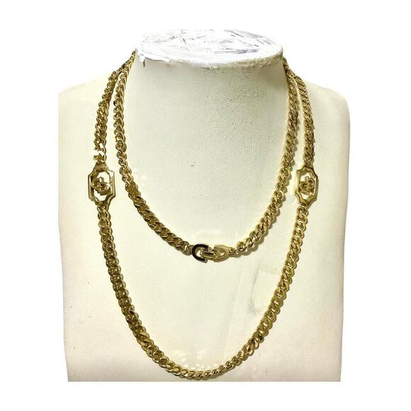 Christian Dior long metal Gourmette chain necklace - Picture 1 of 15